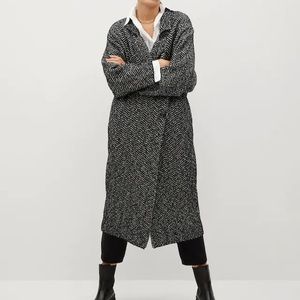 Mango Knit ZigZag Sweater Coatigan Coat Cardigan